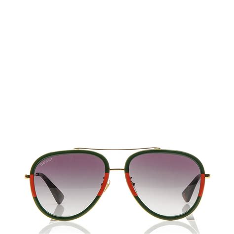 gucci aviators green and red|Gucci aviator sunglasses men's.